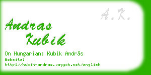 andras kubik business card